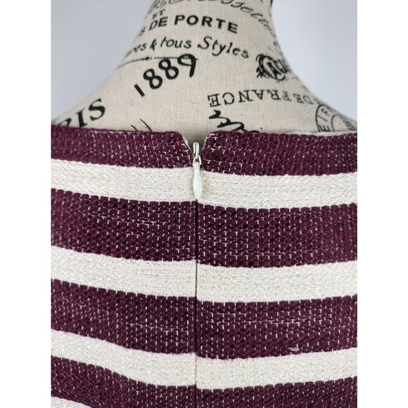Womens Size 2 Dress Banana Republic Maroon Striped Pencil Dress Knee Length Zip - Picture 7 of 12